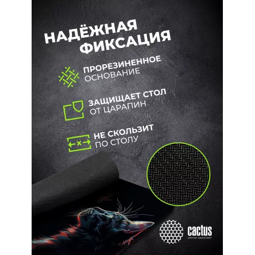 Коврик для мыши Cactus Night Cat 220x180x2мм (CS-MPC-P12XS)