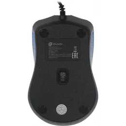 Мышь Оклик 225M черный/синий оптическая 1200dpi USB 3but (288233)