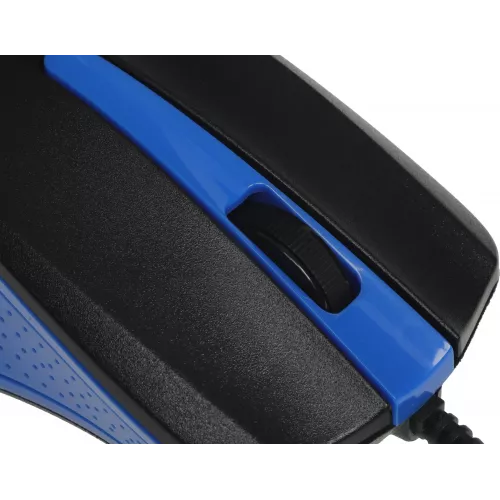 Мышь Оклик 225M черный/синий оптическая 1200dpi USB 3but (288233)