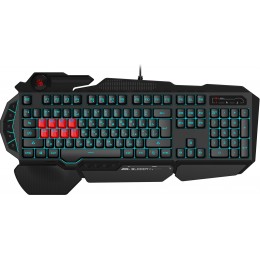 Клавиатура A4Tech B318 черный USB Multimedia for gamer LED (подставка для запястий) кабель 1.8м