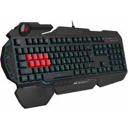 Клавиатура A4Tech B318 черный USB Multimedia for gamer LED (подставка для запястий) кабель 1.8м