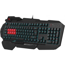 Клавиатура A4Tech B318 черный USB Multimedia for gamer LED (подставка для запястий) кабель 1.8м
