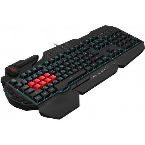 Клавиатура A4Tech B318 черный USB Multimedia for gamer LED (подставка для запястий) кабель 1.8м