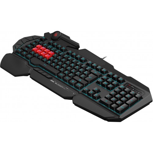 Клавиатура A4Tech B318 черный USB Multimedia for gamer LED (подставка для запястий) кабель 1.8м