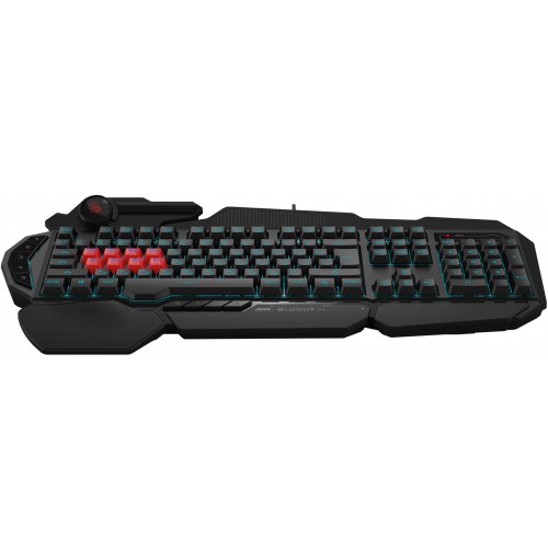 Клавиатура A4Tech B318 черный USB Multimedia for gamer LED (подставка для запястий) кабель 1.8м