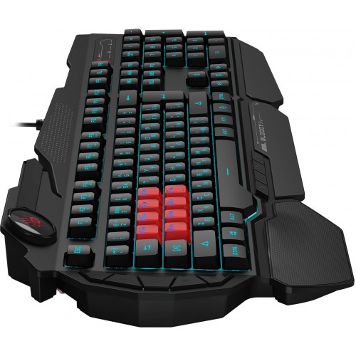 Клавиатура A4Tech B318 черный USB Multimedia for gamer LED (подставка для запястий) кабель 1.8м