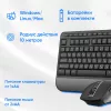 Клавиатура + мышь Оклик S290W клав:черный мышь:черный USB беспроводная Multimedia (351701)