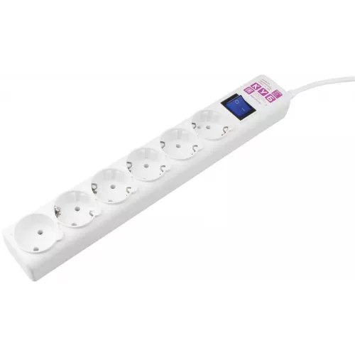 Сетевой фильтр Powercube SPG(5+1)-16B-3M-WHITE 3м (6 розеток) белый (коробка)