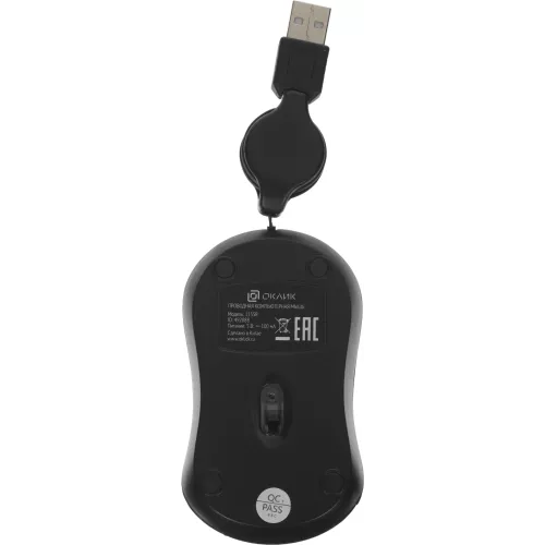 Мышь Оклик 115SR черный оптическая 1000dpi USB для ноутбука 3but (492888)