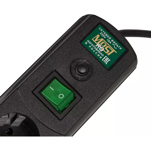 Сетевой фильтр Most RG 5м (6 розеток) черный (коробка)