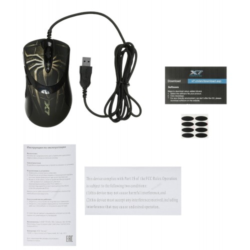Мышь A4Tech Oscar Editor XL-747H коричневый/рисунок лазерная 3600dpi USB 6but (XL-747H (BROWN SPIDER))