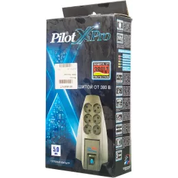 Сетевой фильтр Pilot X-Pro 5м (6 розеток) серый (коробка)