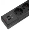 Сетевой фильтр Buro BU-SP1.8_USB_2A-B 1.8м (6 розеток) черный (коробка)