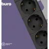 Сетевой фильтр Buro BU-SP1.8_USB_2A-B 1.8м (6 розеток) черный (коробка)