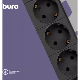 Сетевой фильтр Buro BU-SP1.8_USB_2A-B 1.8м (6 розеток) черный (коробка)