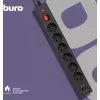 Сетевой фильтр Buro BU-SP1.8_USB_2A-B 1.8м (6 розеток) черный (коробка)