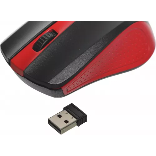 Мышь Оклик 485MW черный/красный оптическая 1600dpi беспров. USB для ноутбука 3but (997828)