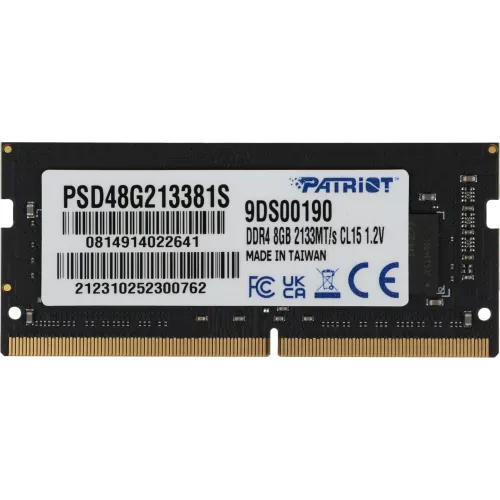 Память DDR4 8Gb 2133MHz Patriot PSD48G213381S Signature RTL PC4-17000 CL15 SO-DIMM 260-pin 1.2В single rank Ret