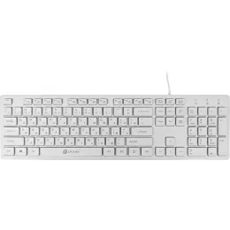 Клавиатура Оклик 500M белый USB slim Multimedia (1061586) кабель 1.5м