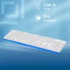 Клавиатура Оклик 500M белый USB slim Multimedia (1061586) кабель 1.5м