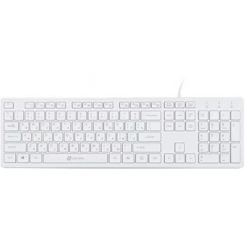Клавиатура Оклик 500M белый USB slim Multimedia (1061586) кабель 1.5м