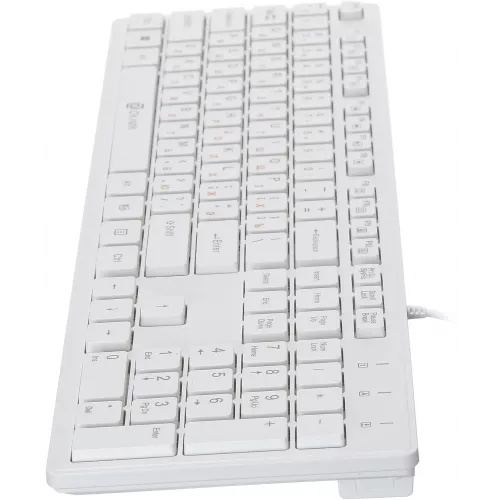 Клавиатура Оклик 500M белый USB slim Multimedia (1061586) кабель 1.5м