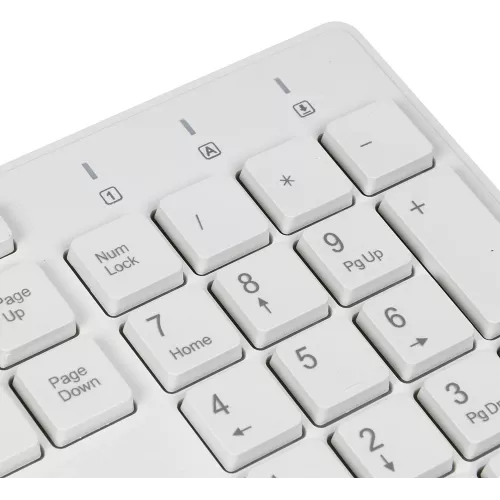 Клавиатура Оклик 500M белый USB slim Multimedia (1061586) кабель 1.5м
