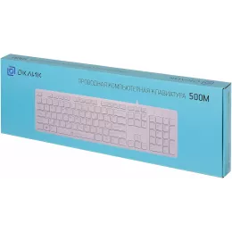 Клавиатура Оклик 500M белый USB slim Multimedia (1061586) кабель 1.5м