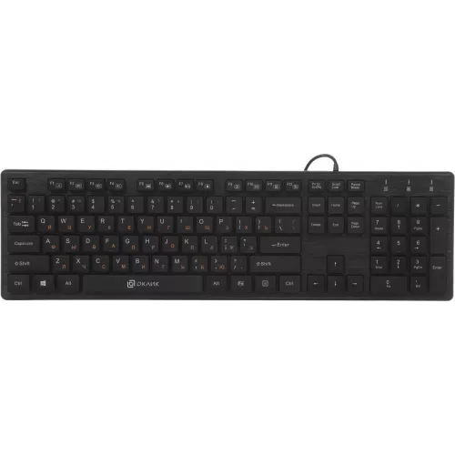 Клавиатура Оклик 520M2U черный/черный USB slim Multimedia (1061587) кабель 1.6м