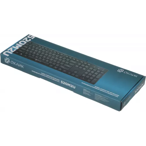 Клавиатура Оклик 520M2U черный/черный USB slim Multimedia (1061587) кабель 1.6м