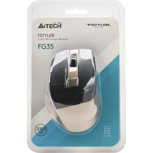 Мышь A4Tech Fstyler FG35 бронзовый/черный оптическая 2000dpi беспров. USB 6but (FG35 BRONZE)