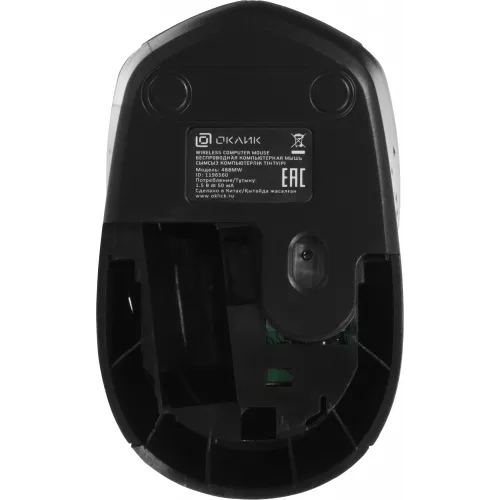 Мышь Оклик 488MW черный оптическая 1600dpi беспров. USB для ноутбука 4but (1196560)