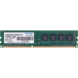 Память DDR3L 4Gb 1600MHz Patriot PSD34G1600L81 Signature RTL PC3-12800 CL11 DIMM 240-pin 1.35В single rank Ret