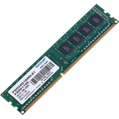 Память DDR3L 4Gb 1600MHz Patriot PSD34G1600L81 Signature RTL PC3-12800 CL11 DIMM 240-pin 1.35В single rank Ret