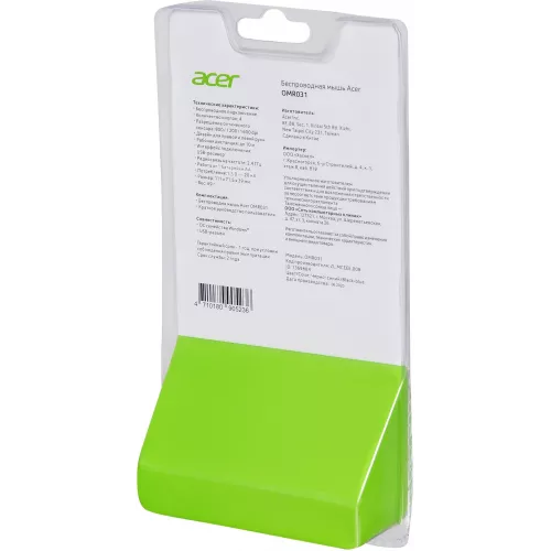 Мышь Acer OMR031 черный/синий оптическая 1600dpi беспров. USB 4but (ZL.MCEEE.008)