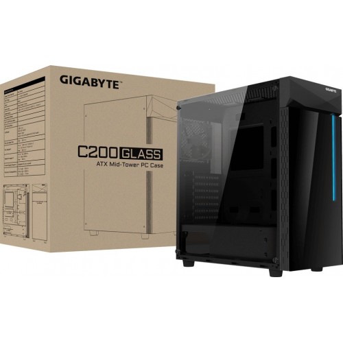 Корпус Gigabyte C200 GB-C200G черный без БП ATX 5x120mm 4x140mm 2xUSB3.0 audio bott PSU