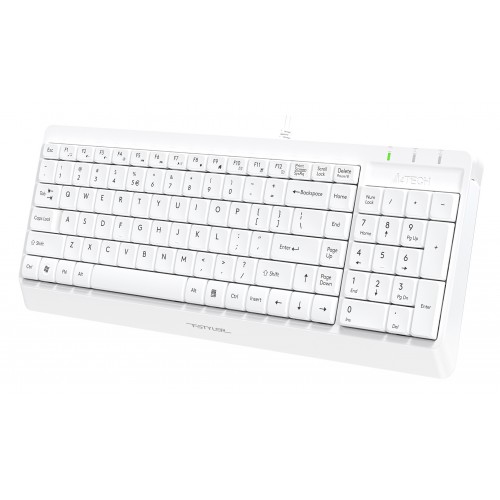 Клавиатура A4Tech FK15 белый USB (FK15 WHITE) кабель 1.5м