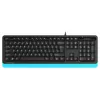 Клавиатура A4Tech FKS10 черный/синий USB (подставка для запястий) (FKS10 BLUE) кабель 1.5м