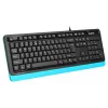 Клавиатура A4Tech FKS10 черный/синий USB (подставка для запястий) (FKS10 BLUE) кабель 1.5м