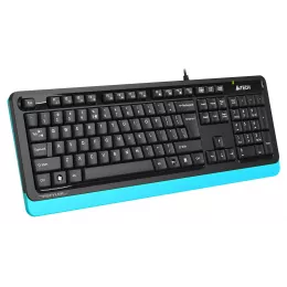Клавиатура A4Tech FKS10 черный/синий USB (подставка для запястий) (FKS10 BLUE) кабель 1.5м