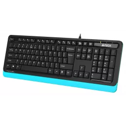 Клавиатура A4Tech FKS10 черный/синий USB (подставка для запястий) (FKS10 BLUE) кабель 1.5м