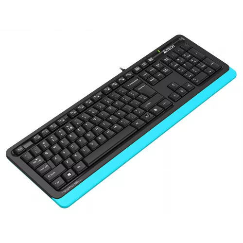 Клавиатура A4Tech FKS10 черный/синий USB (подставка для запястий) (FKS10 BLUE) кабель 1.5м