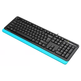 Клавиатура A4Tech FKS10 черный/синий USB (подставка для запястий) (FKS10 BLUE) кабель 1.5м