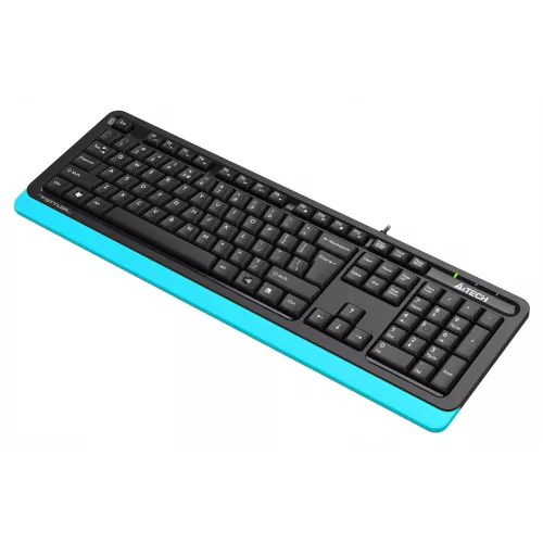 Клавиатура A4Tech FKS10 черный/синий USB (подставка для запястий) (FKS10 BLUE) кабель 1.5м