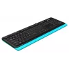 Клавиатура A4Tech FKS10 черный/синий USB (подставка для запястий) (FKS10 BLUE) кабель 1.5м