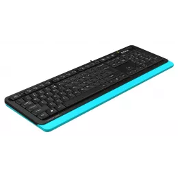 Клавиатура A4Tech FKS10 черный/синий USB (подставка для запястий) (FKS10 BLUE) кабель 1.5м