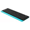 Клавиатура A4Tech FKS10 черный/синий USB (подставка для запястий) (FKS10 BLUE) кабель 1.5м