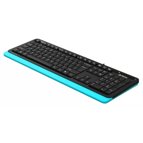 Клавиатура A4Tech FKS10 черный/синий USB (подставка для запястий) (FKS10 BLUE) кабель 1.5м