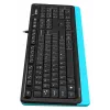 Клавиатура A4Tech FKS10 черный/синий USB (подставка для запястий) (FKS10 BLUE) кабель 1.5м