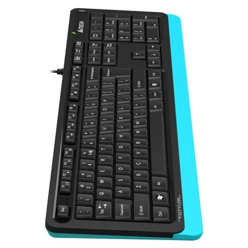 Клавиатура A4Tech FKS10 черный/синий USB (подставка для запястий) (FKS10 BLUE) кабель 1.5м